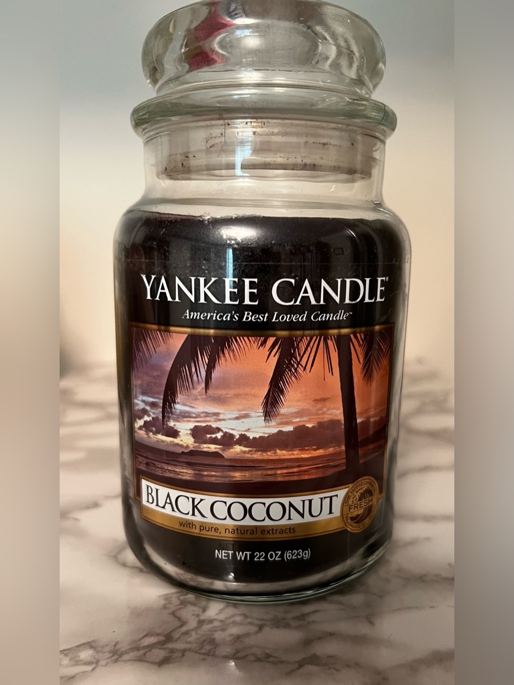 Yankee Candle Black Coconut 22 oz Large Jar Candle Single Wick ~90%
